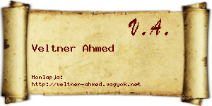 Veltner Ahmed névjegykártya